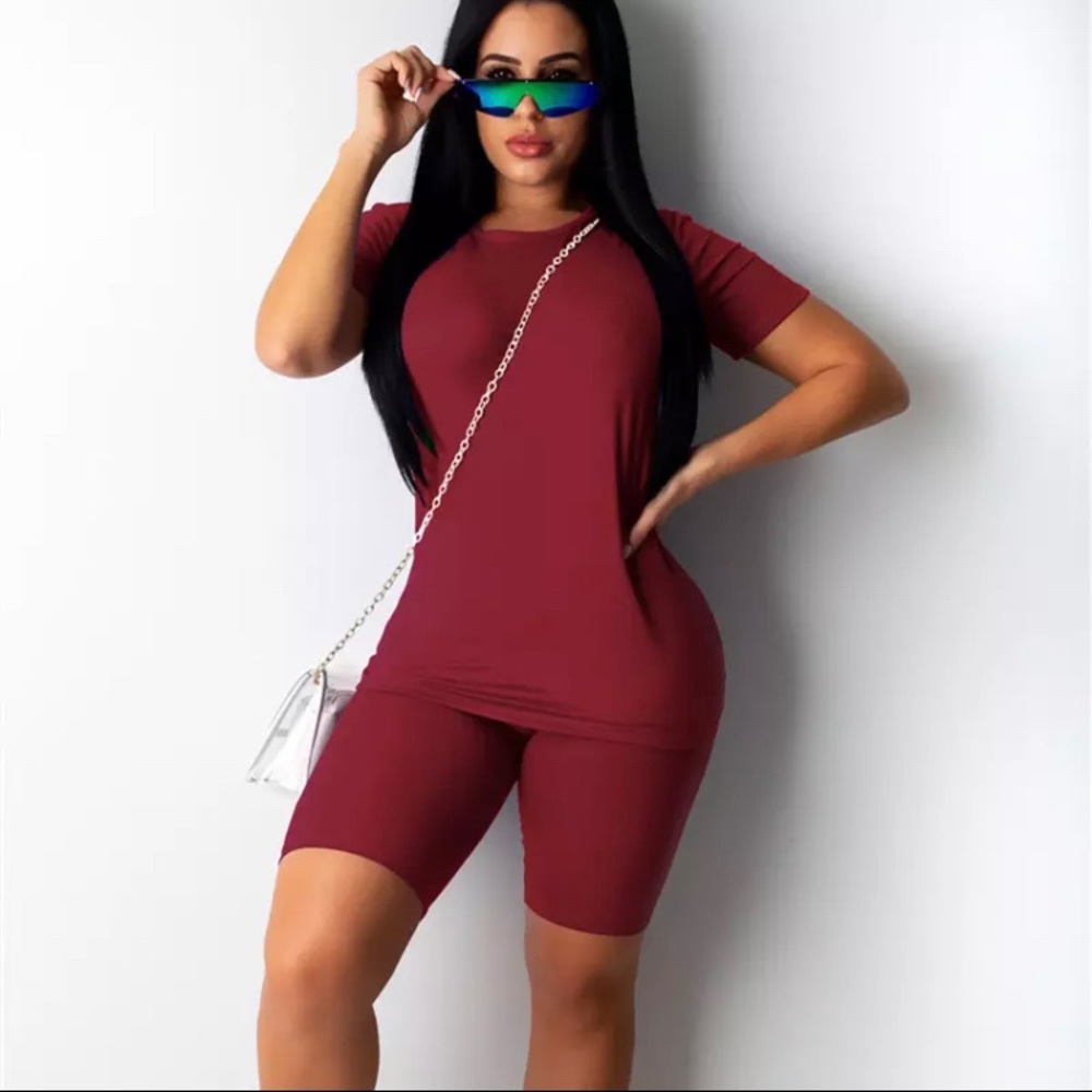 TWO PIECE BIKER SHORT SET